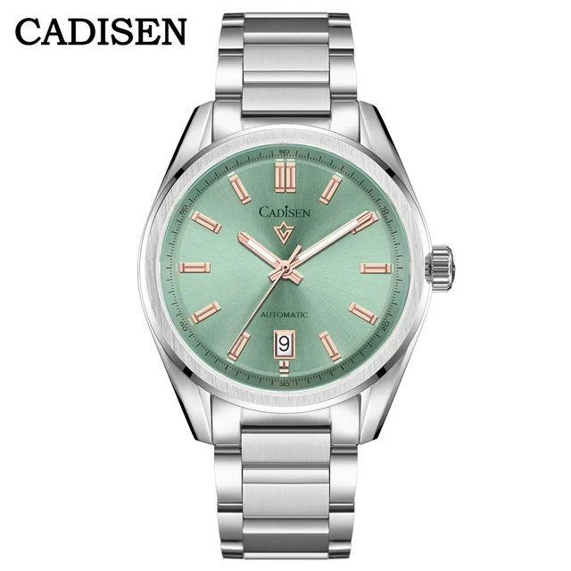 Tandorio CADISEN C8227 Dress Watch Luminous NH35 AR Sapphire 10Bar 40MM 14:173#blue kol sa