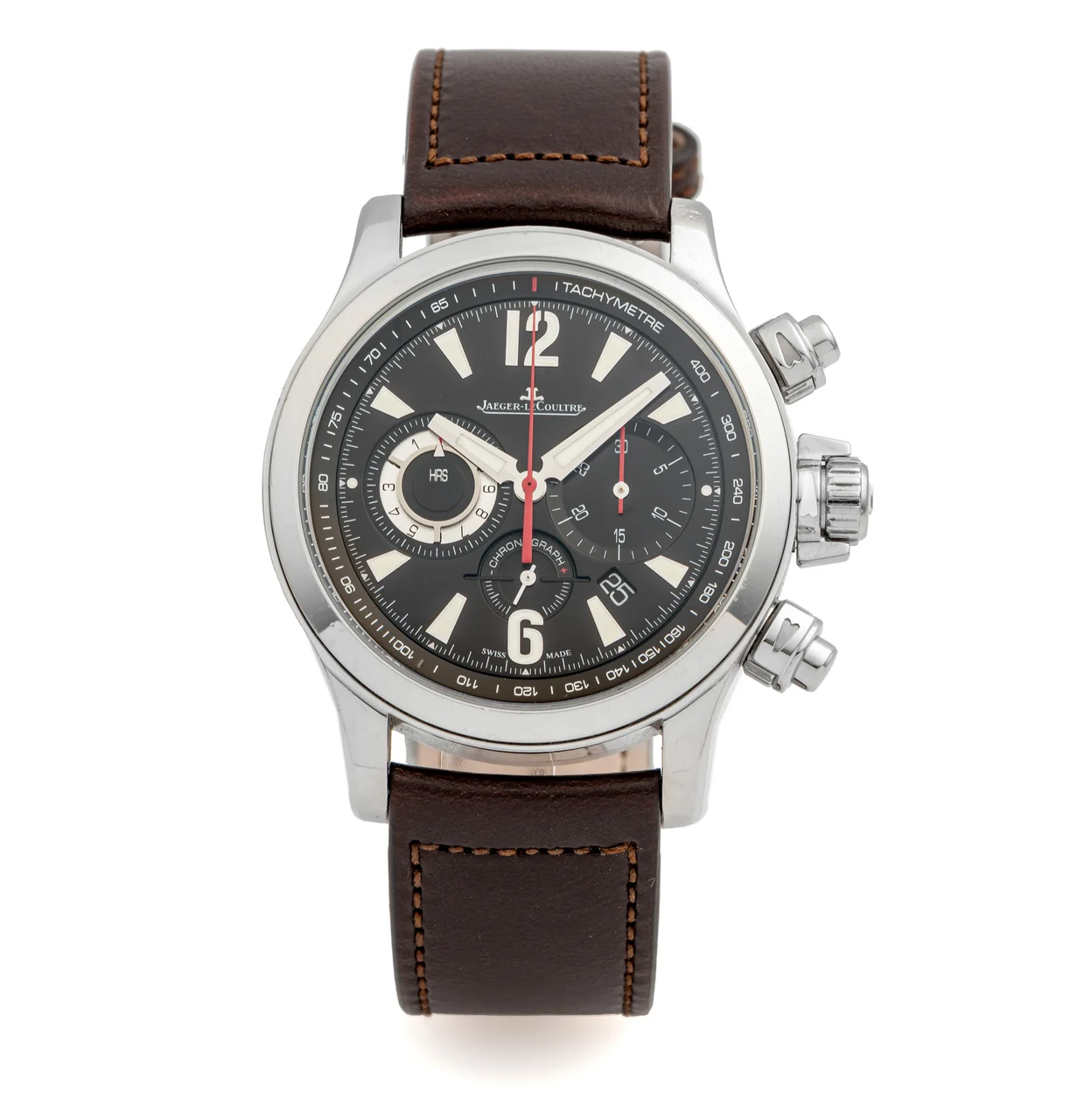 Jaeger-Lecoultre Ref. 175.8.C1, large self-winding, chronograph, minute and hour counters, date; “Master Compressor 1000 Hours”; stainless steel kol saati