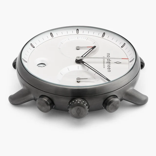 Nordgreen Pioneer 42mm - Gun Metal - White Dial WATCHPI42GMX kol saati