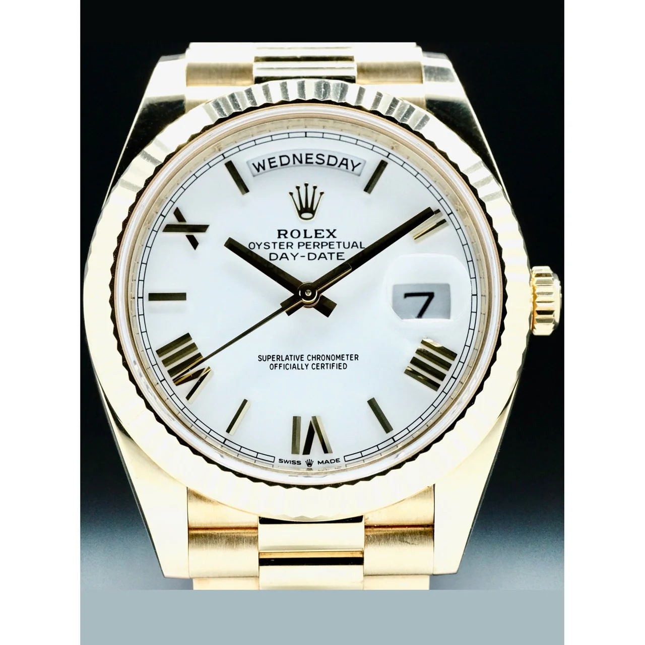Rolex Day Date President White Roman Dial 40mm POC210000073504 40 mm kol saati