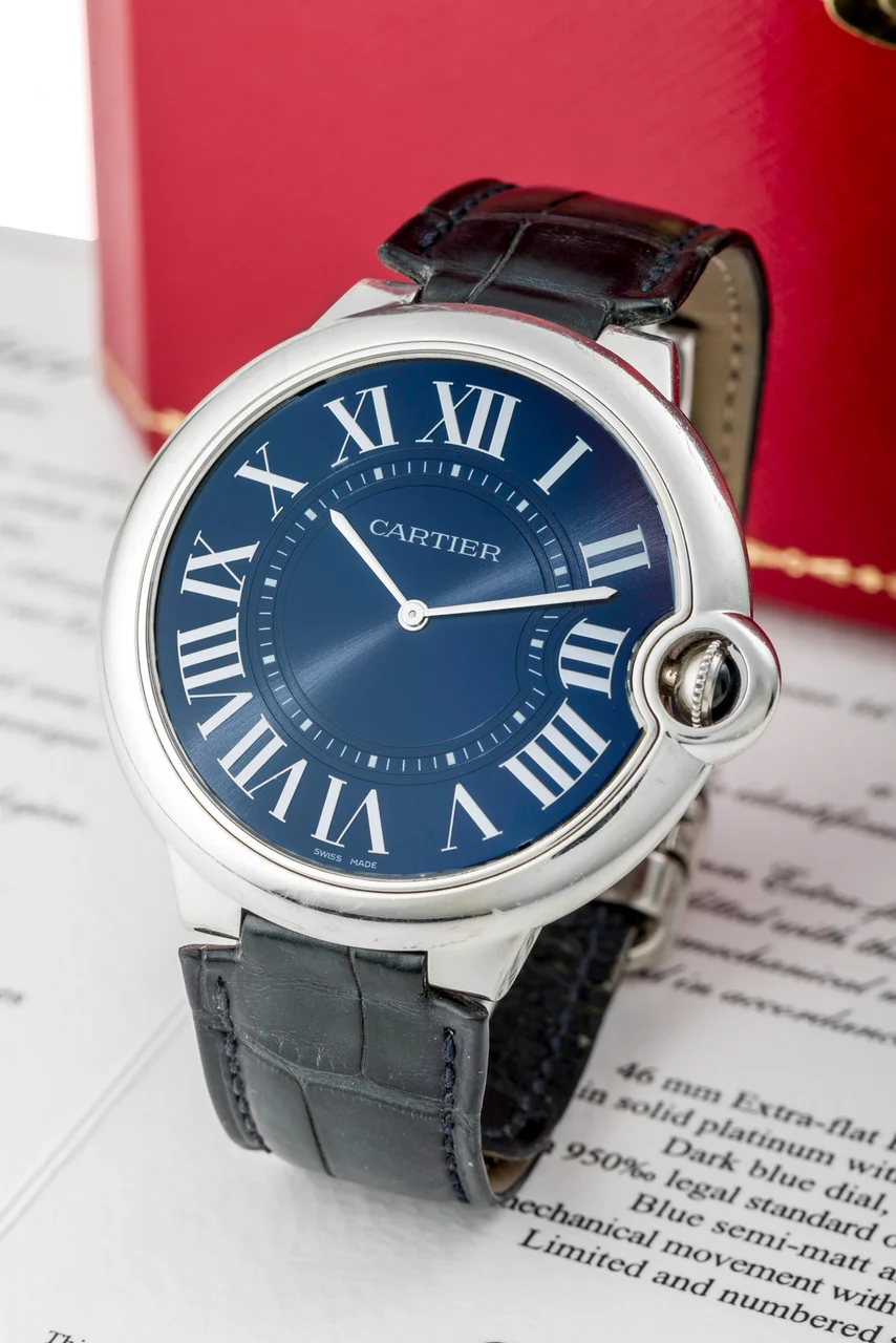 Cartier Ballon Bleu Platinum 950, Case No. 118625RX W6920059 kol saati
