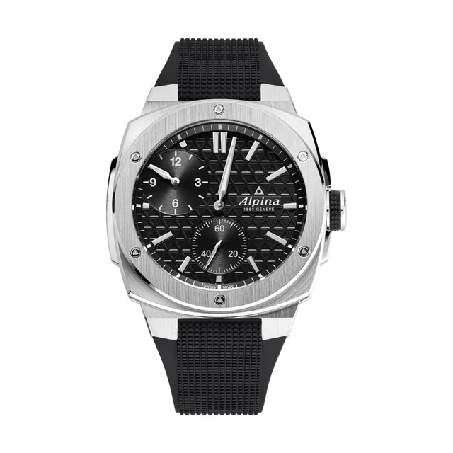 ALPINA Alpiner Extreme Automatic 41mm - Black on Rubber Strap AL-650B4AE6 kol saati
