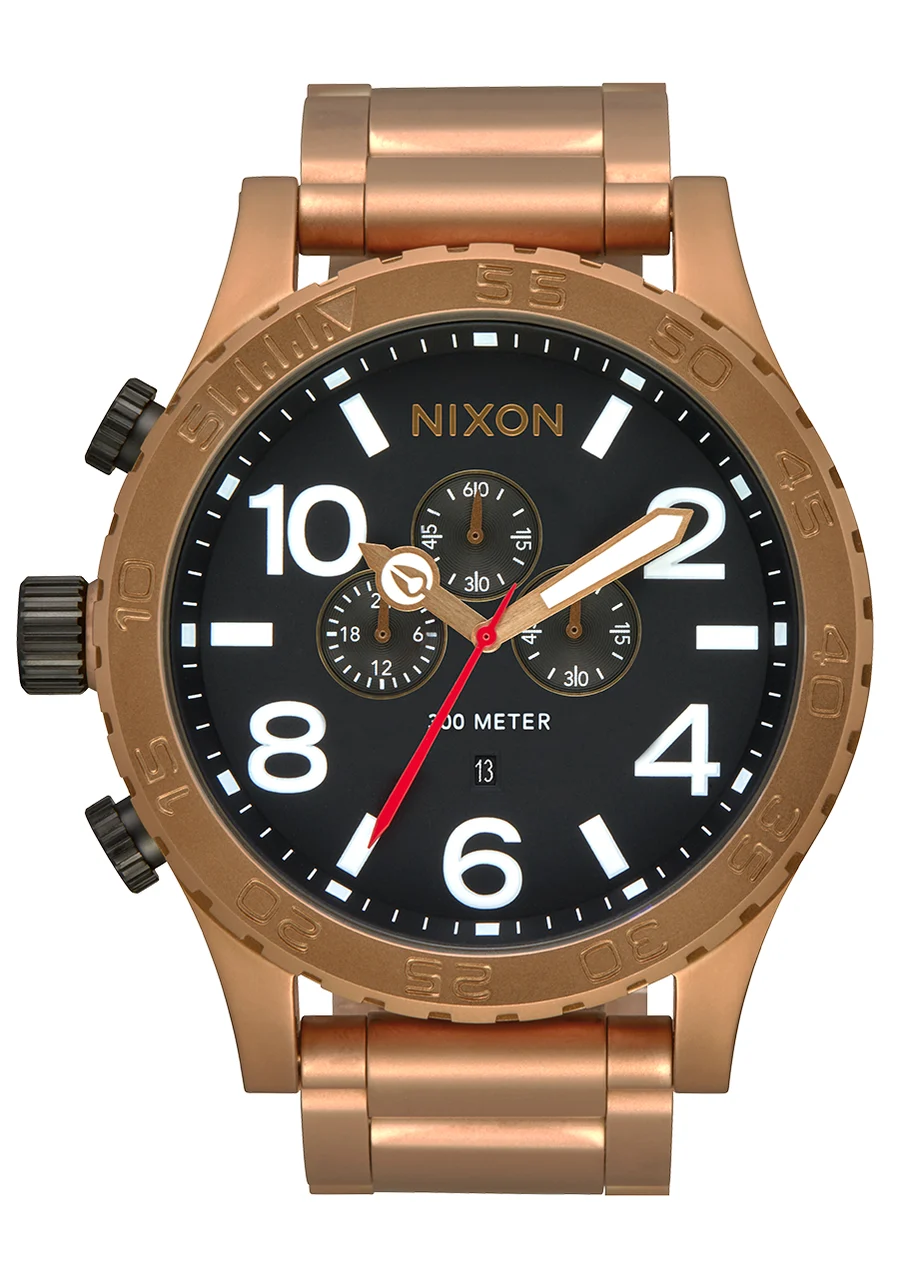 Nixon US Chrono - Bronze / Black A1389-5145-00 51 mm kol saati