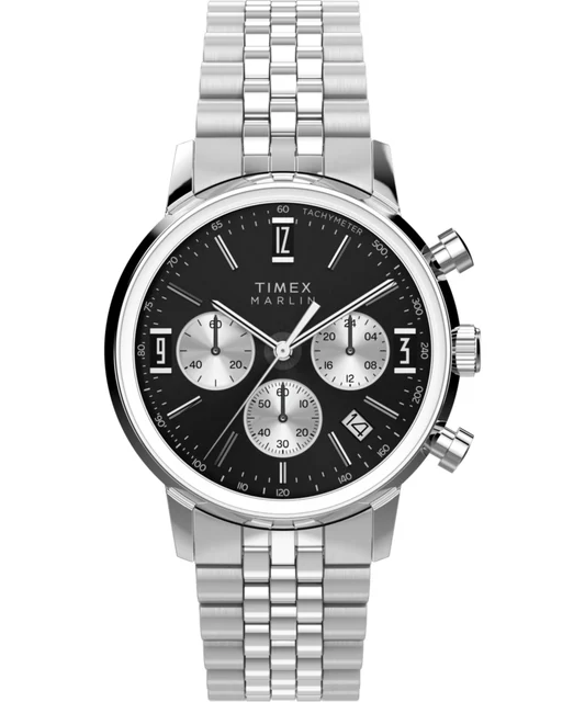 Timex Marlin® Quartz Chrono 40mm Stainless Steel Bracelet Watch TW2Y72100 kol saati