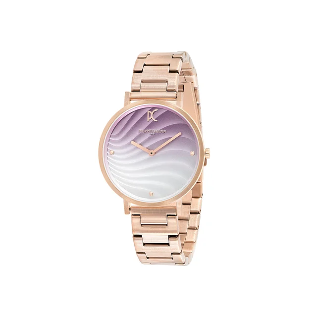 BELLEVILLE Coloured Patterned Dial Rose Gold Watch with Metal Link Strap CBV.1141 kol saat