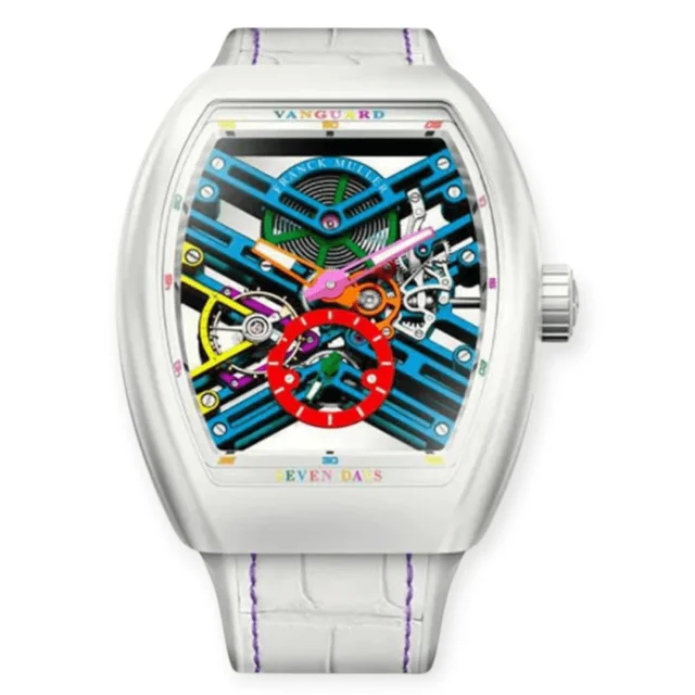 Franck Muller Vanguard Seven Days White Ceramic 45 Pre-Owned Franck Muller Vanguard Seven