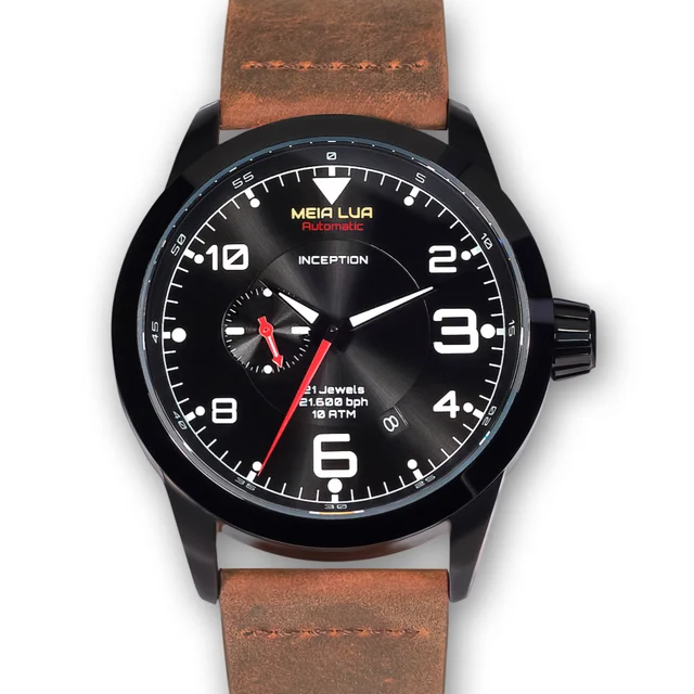 MEIA LUA Watches Deepmoon-blk-dbrn kol saati