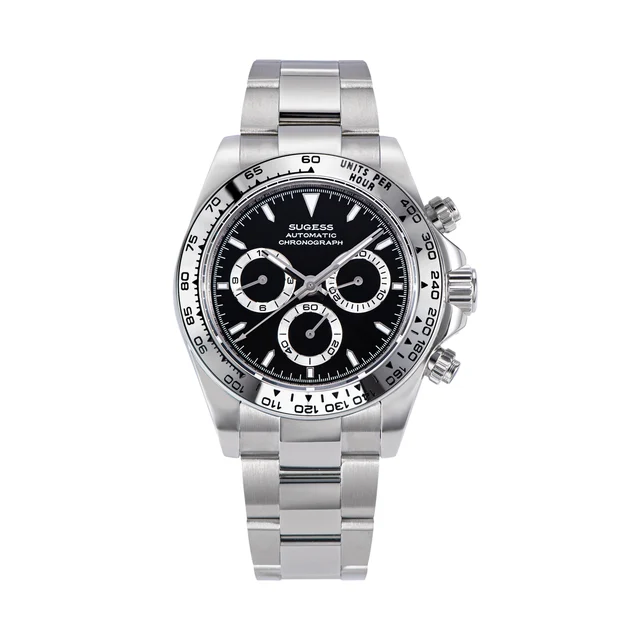 Sugess Automatic Chronograph S418-2.004 Black Dial Stainless Steel kol saati