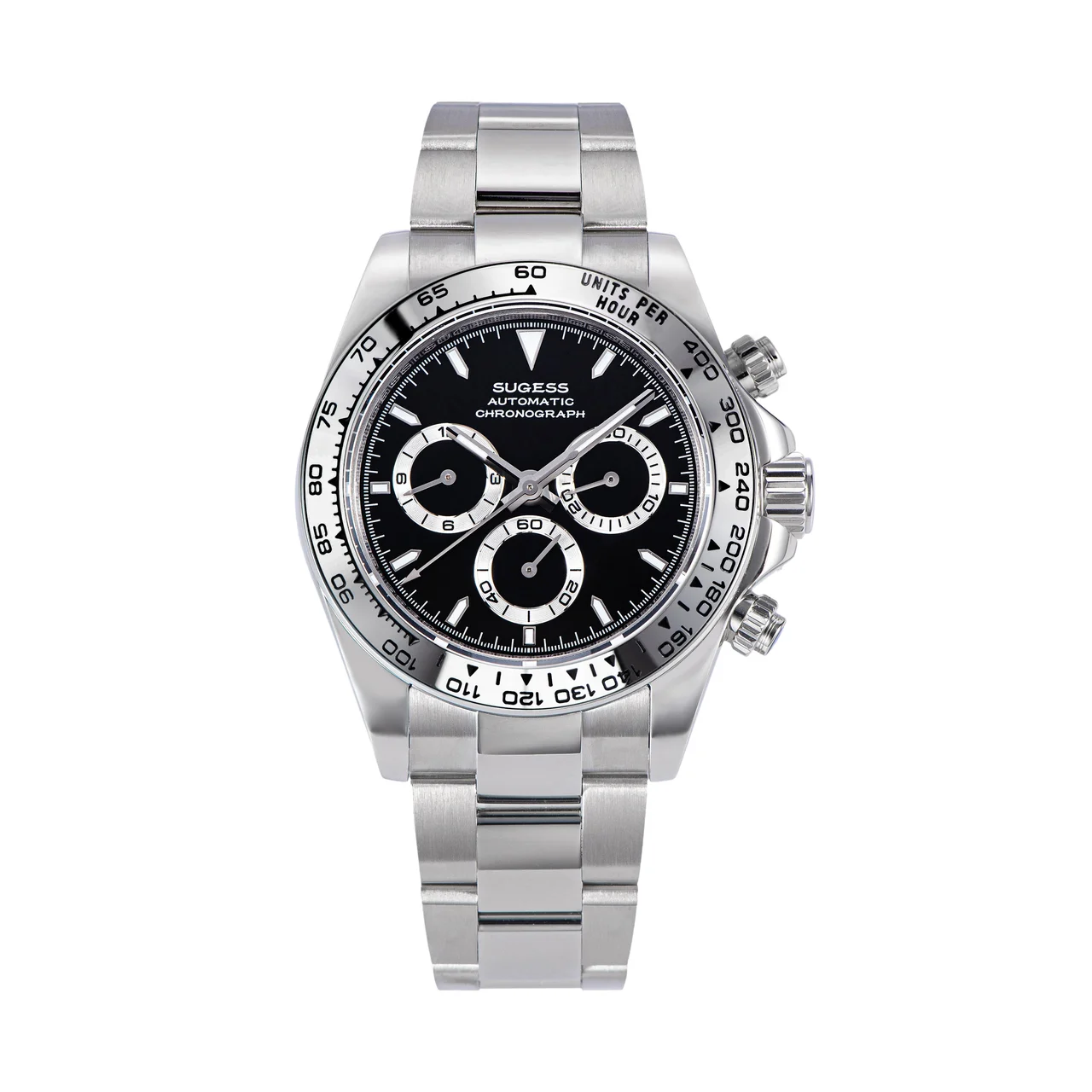 Sugess Automatic Chronograph S418-2.004 Black Dial Stainless Steel 39 mm kol saati