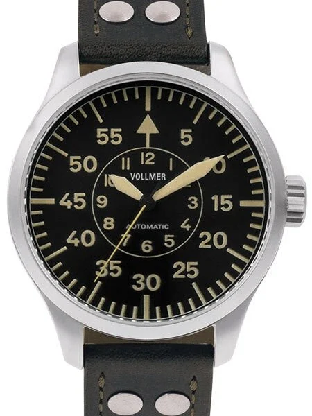 Vollmer Vintage Type B, 47mm Swiss Automatic Aviator Watch with Sapphire Crystal #V3H143 k