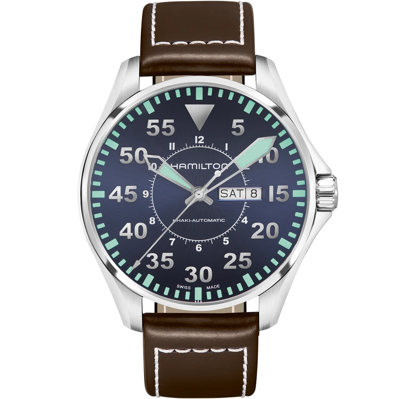Hamilton Khaki Aviation Pilot Day Date Auto H64715545 46 mm kol saati