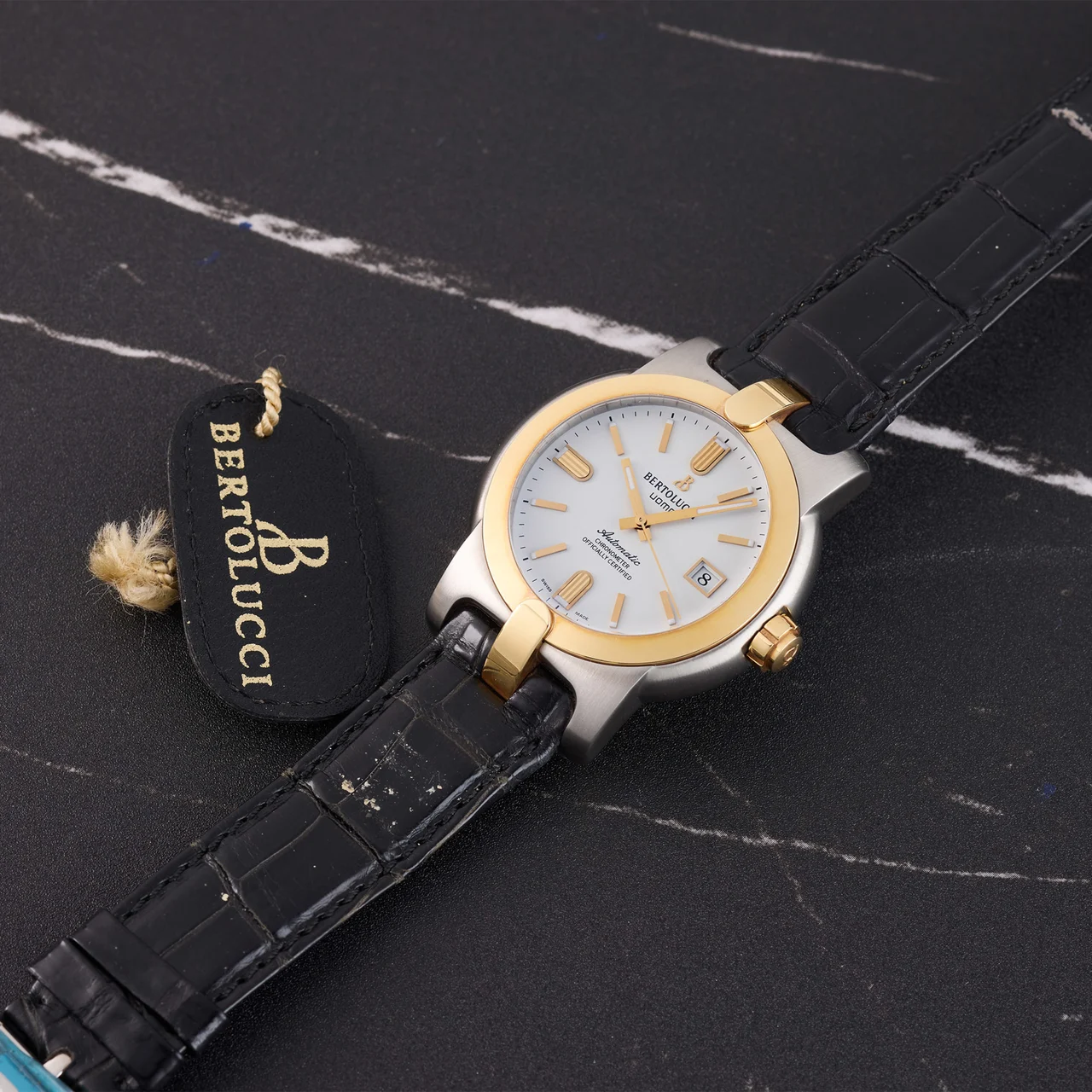 Bertolucci BERTOLUCCI, REF. 884.51.49.20B, UOMO, AUTOMATIC, STAINLESS STEEL AND YELLOW GOLD kol saati