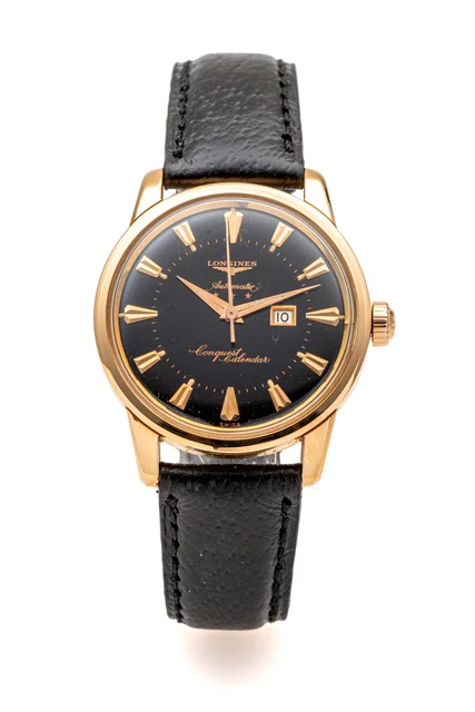 Longines LONGINES, REF. 9045 6, CONQUEST CALENDAR, BLACK DIAL, PINK GOLD kol saati