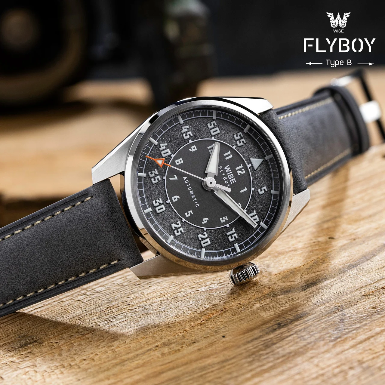 WISE FLYBOY FLB-11 Type B Stainless Steel 904L 40 mm kol saati