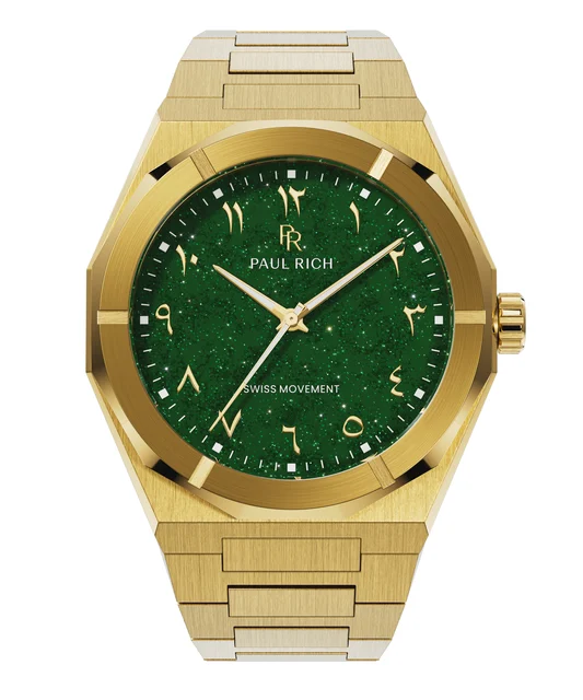 Paul Rich Star Dust II PR88IIArabic - Gold Green kol saati