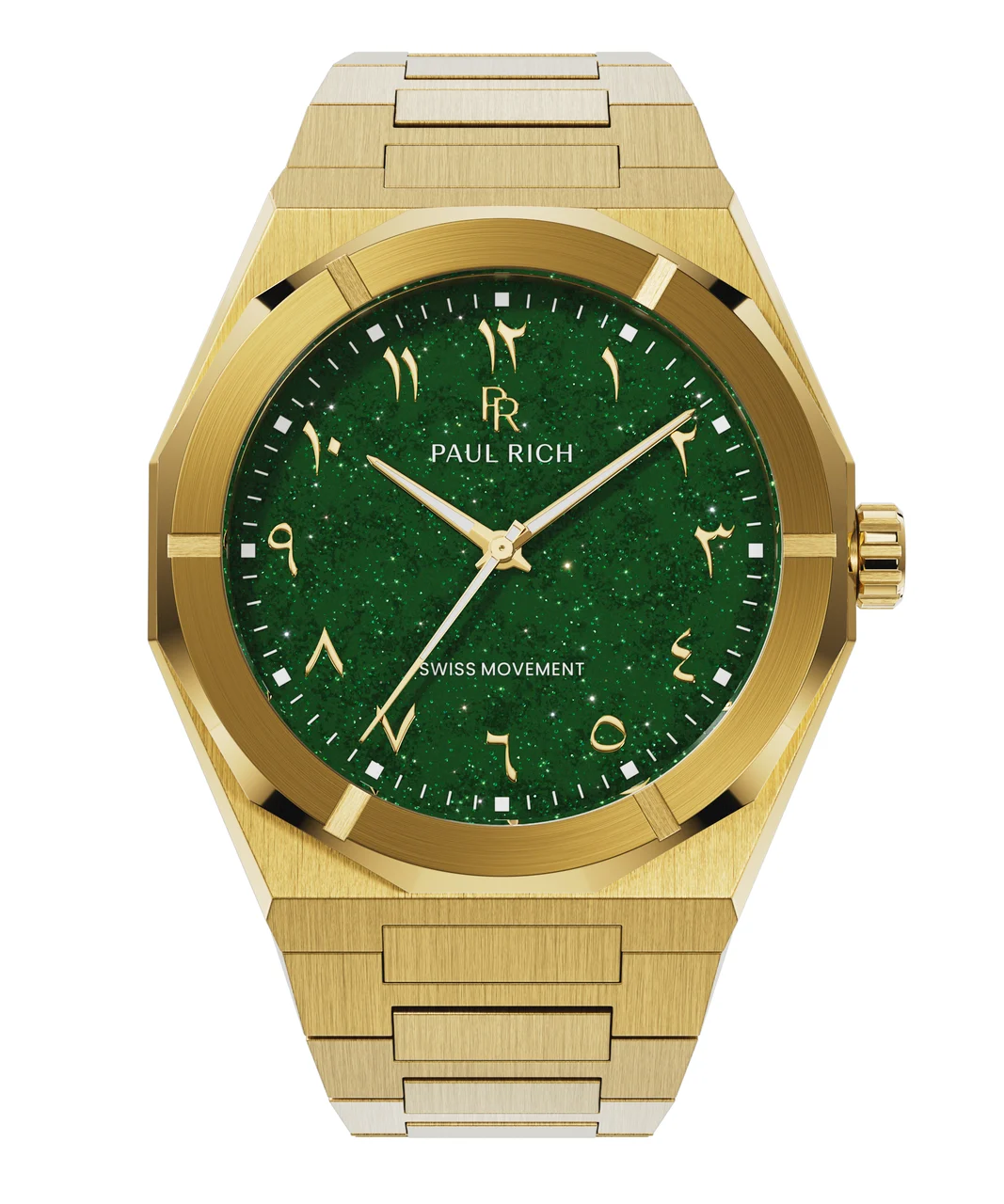 Paul Rich Star Dust II PR88IIArabic - Gold Green 43 mm kol saati