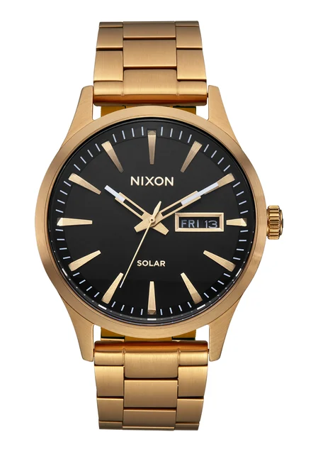 Nixon US Sentry Solar Stainless Steel - All Gold / Black A1346-510-00 kol saati