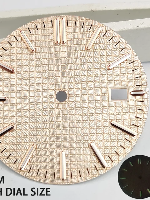 Tandorio Oak Watch Dial Luminous Suitable for NH35A Movement Rose Gold blue green white Pr