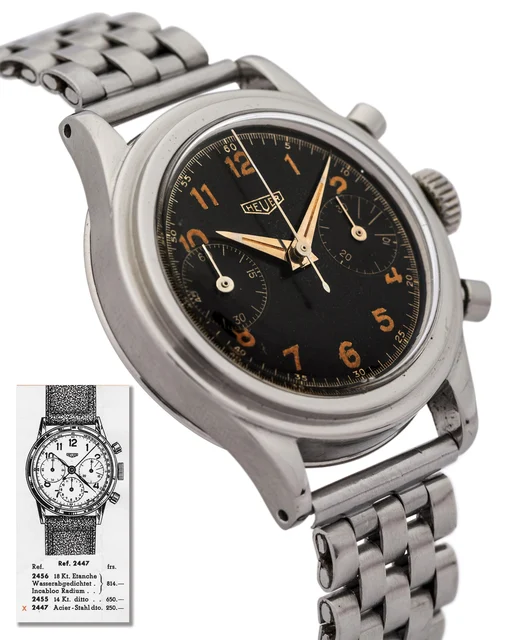 Heuer Chronograph Steel 406 kol saati