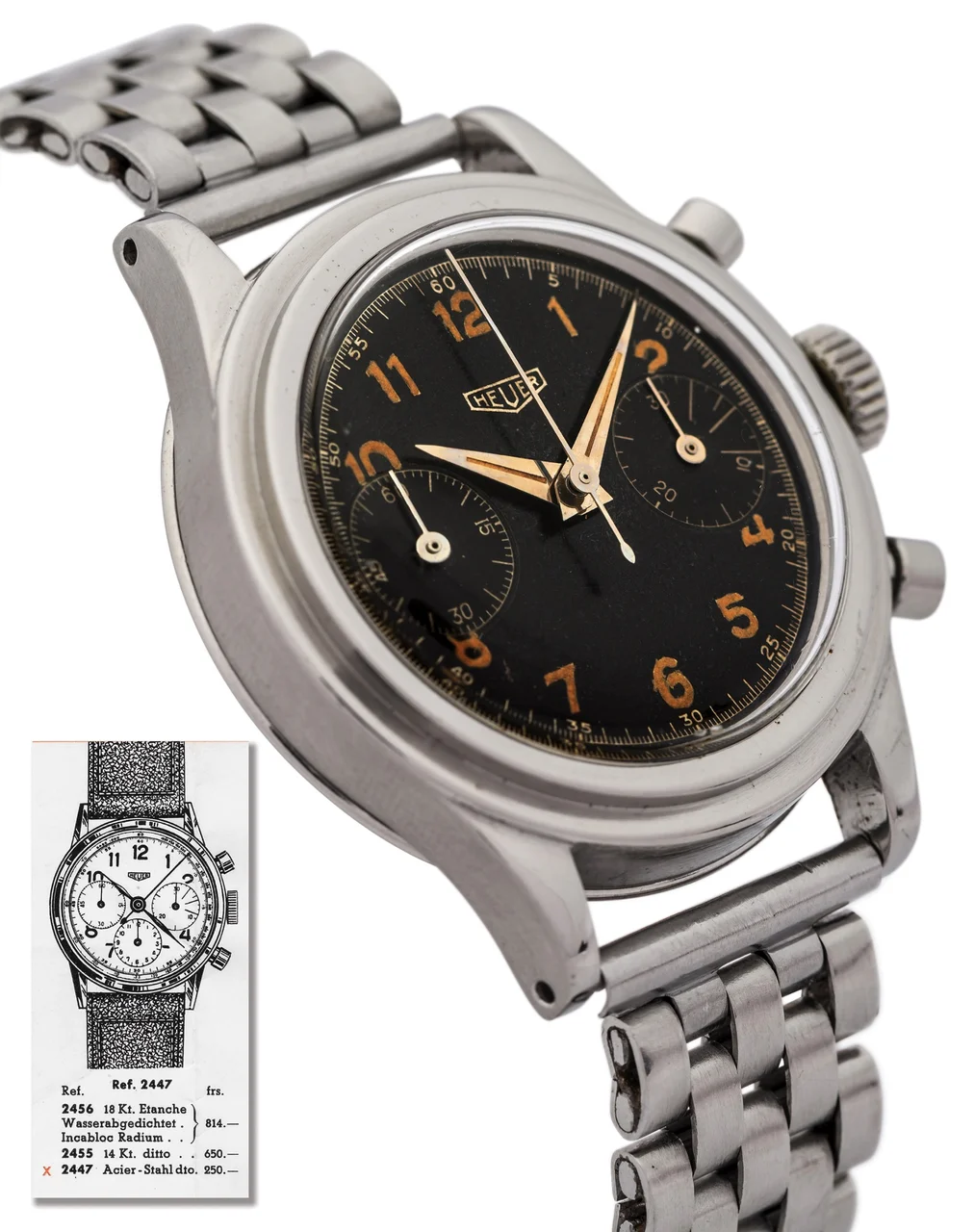 Heuer Chronograph Steel 406 kol saati