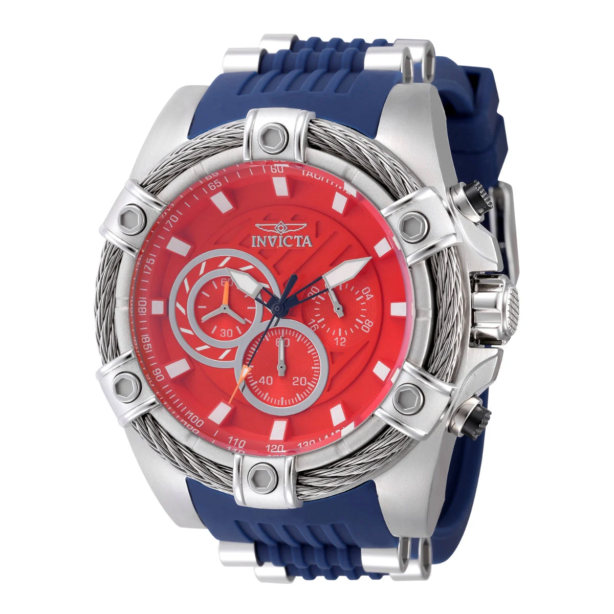Invicta Bolt Vestige Watch - 52mm. Navy Blue, Steel (49812) 52 mm kol saati