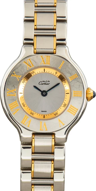 Cartier Must 21 W10073R6 Stainless Steel & Yellow Gold kol saati