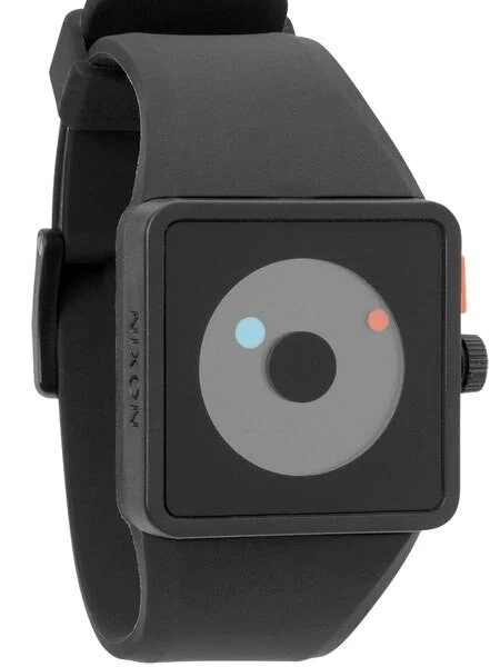 Nixon Newton Watch with Unique Rotating Disc Display, Nite Light #A116-000 kol saati