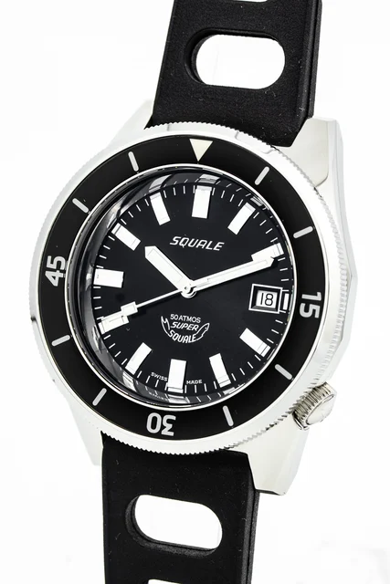 Squale Black Polished Sapphire Bezel Squale 1521 Black Polished Sapphire Bezel kol saati