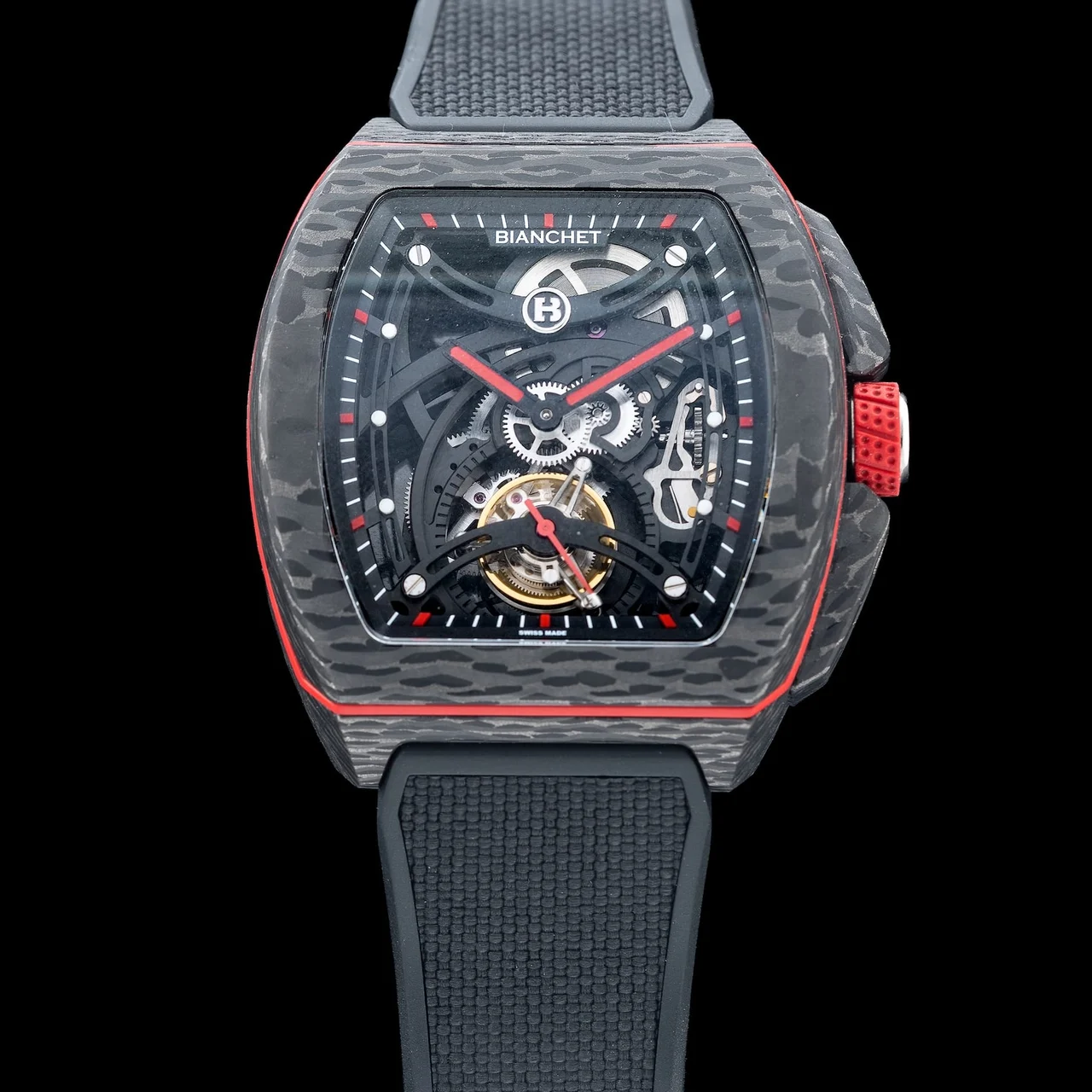 Bianchet Carbon Red Tourbillon B1.618 Openwork 210009N39338 43 mm kol saati