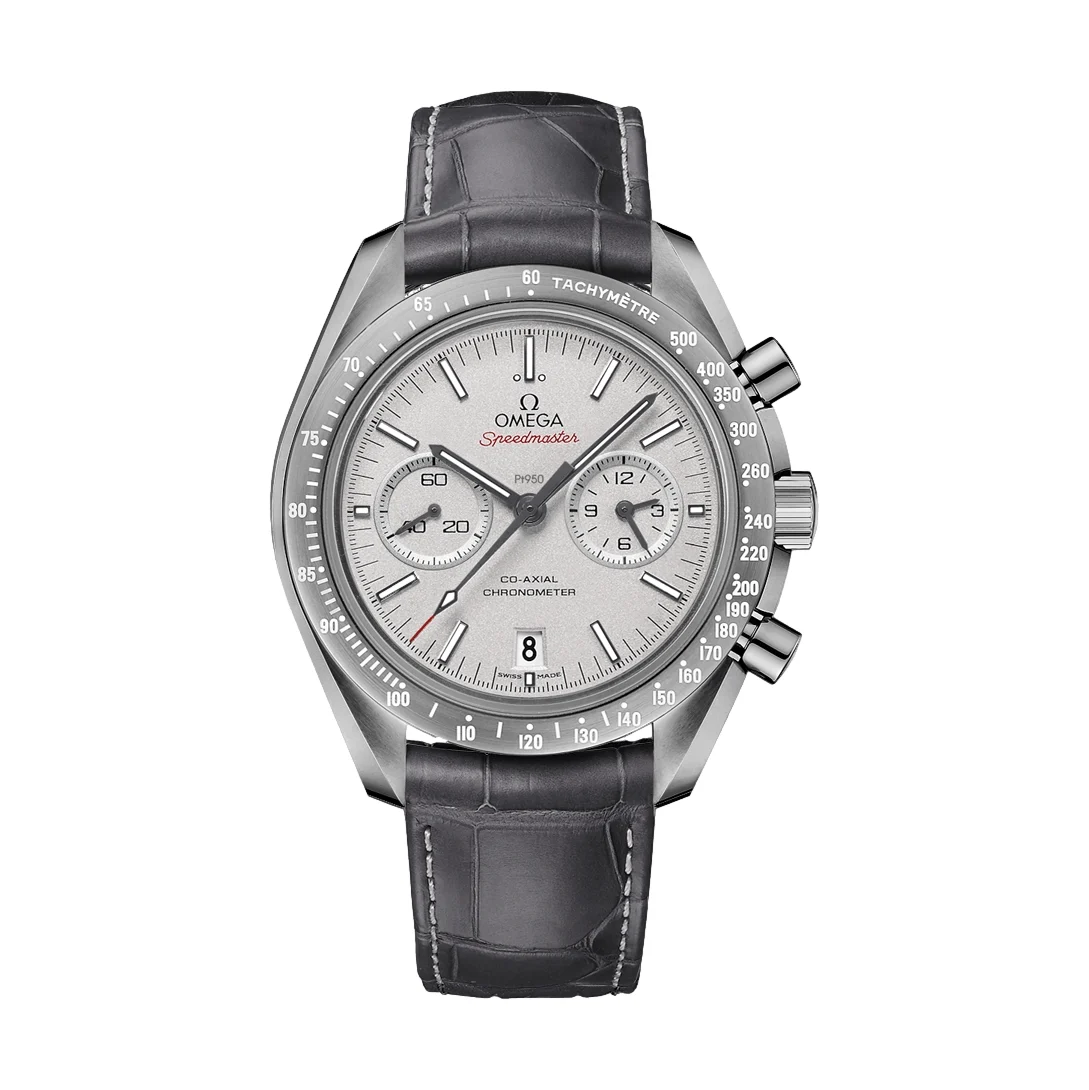 OMEGA Speedmaster Dark Side Of The Moon Chronograph 44.25mm - Grey on Leather Strap O31193445199002 kol saati