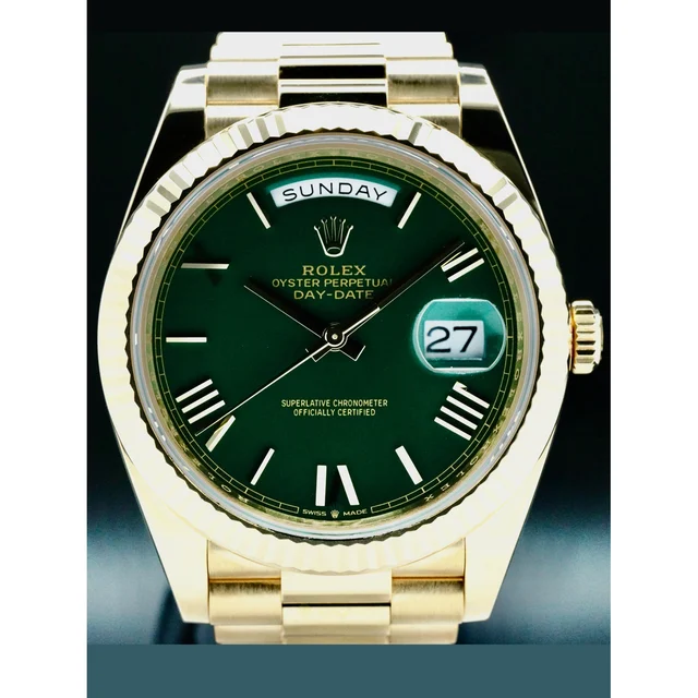 Rolex Oyster-Perpetual Day-Date Green Dial POC210000070233 kol saati