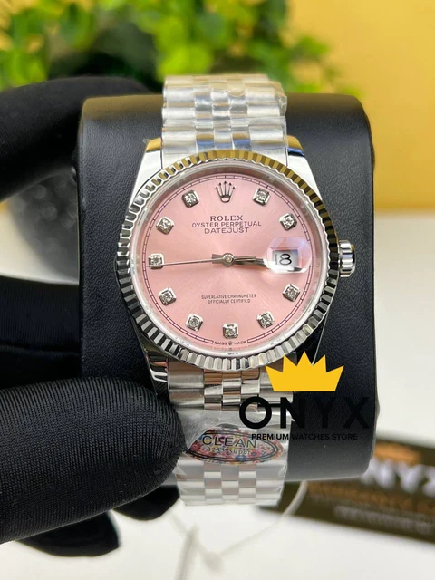 Rolex Date Just Pink Diamond Dial 36mm – Automatic Movement kol saati