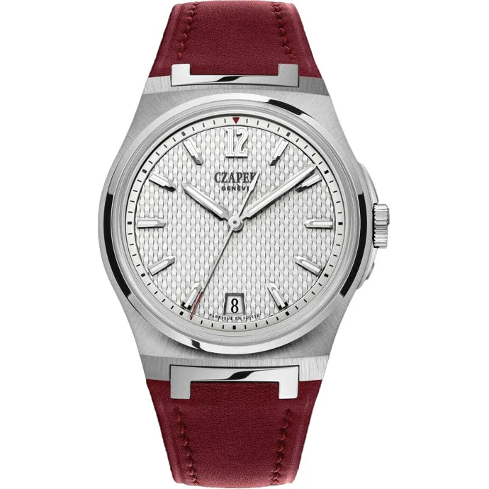 CZAPEK Antarctique Passage De Drake Ice White Full Red 1510-FR-12 40.5 mm kol saati