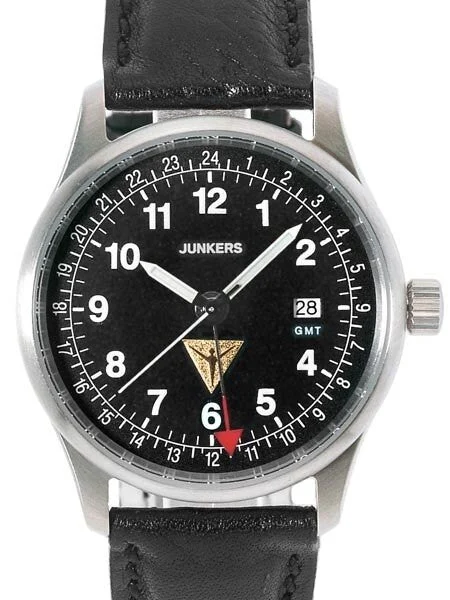Junkers GMT Watch with Independently Adjustable 2nd Time Zone #6246-2 kol saati