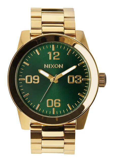 Nixon US Corporal Stainless Steel - Gold / Green Sunray A346-1919-00 kol saati