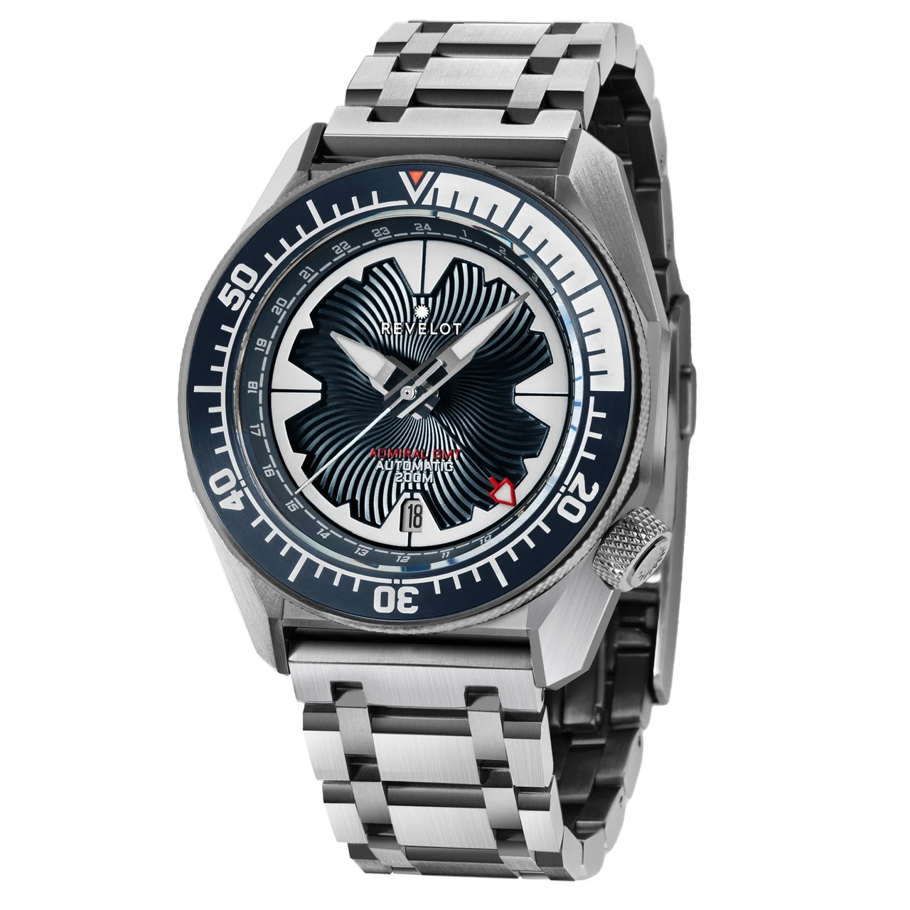 REVELOT Admiral GMT R10-16D1B1B1/S22-1B1BB4 42 mm kol saati