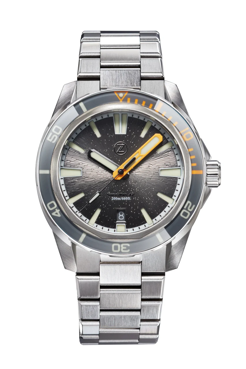Zelos Swordfish 42mm SS 'Nimbus Grey' 42 mm kol saati