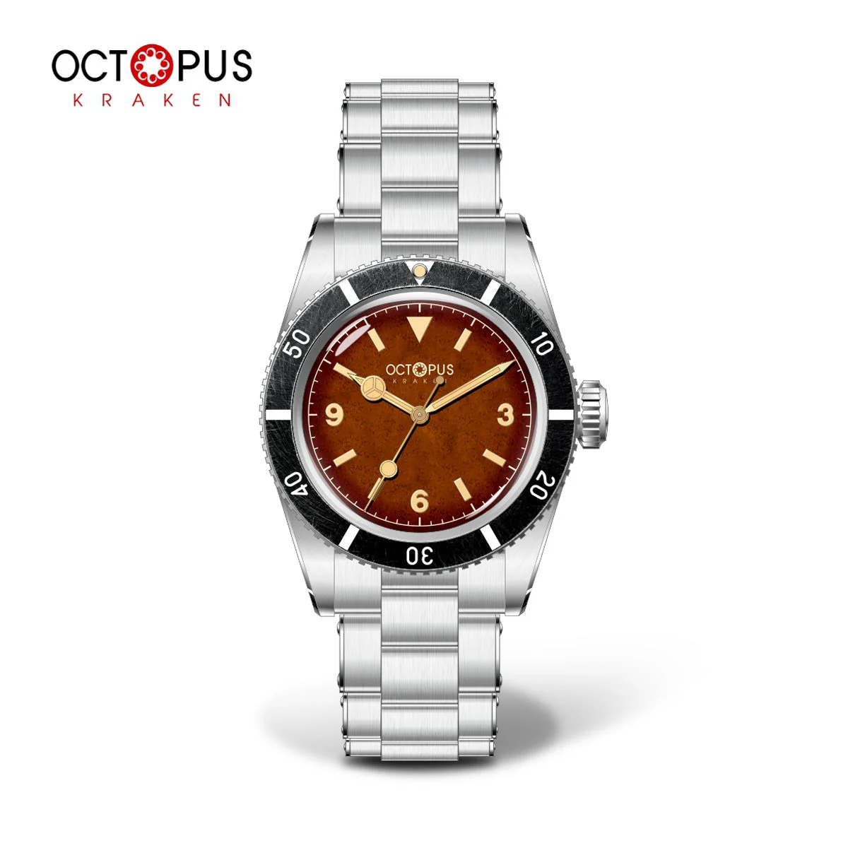 Octopus Kraken Automatic Men Watch OCT0028 Oct0028- 369奔驰针 - 热带棕面/做旧黑圈 - PT机芯-钢带 47 mm kol saati