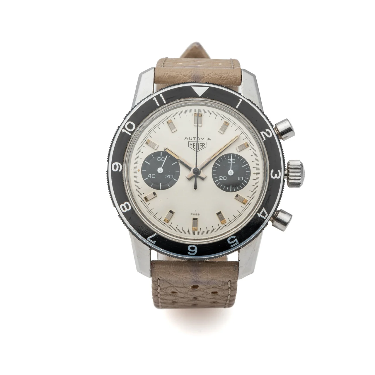 Heuer HEUER, REF. 7763C SN, AUTAVIA, PROTOTYPE SILVER PANDA DIAL, STEEL kol saati