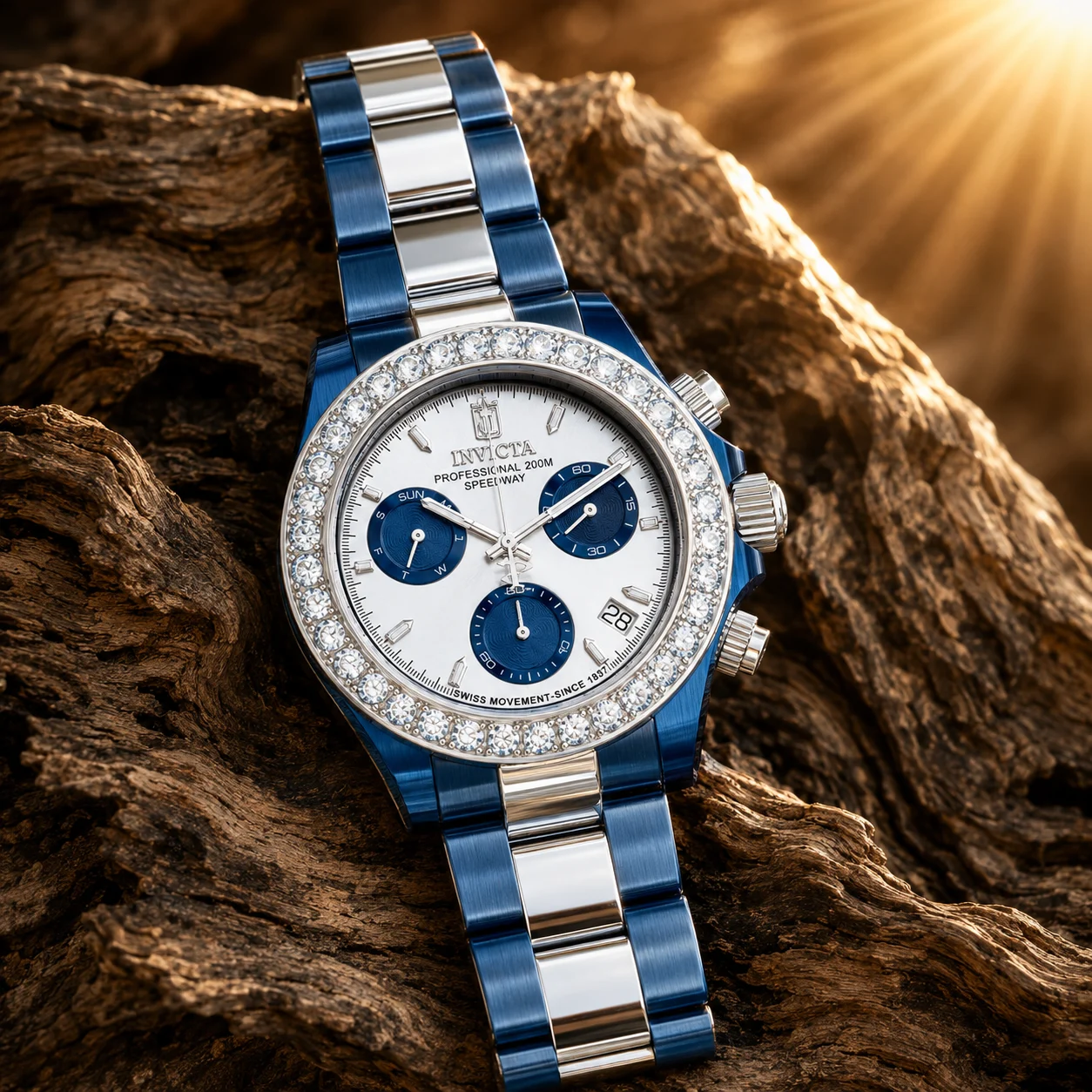 Invicta Hederia 3.6 CT LG Diamond Watch - 42mm, Blue, Steel (51329) 42 mm kol saati