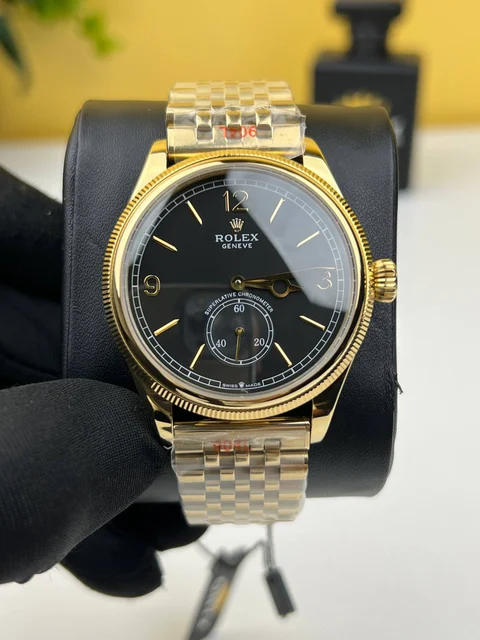 Rolex Perpetual 1908 Gold Black Dial 39mm – Automatic Moveme kol saati