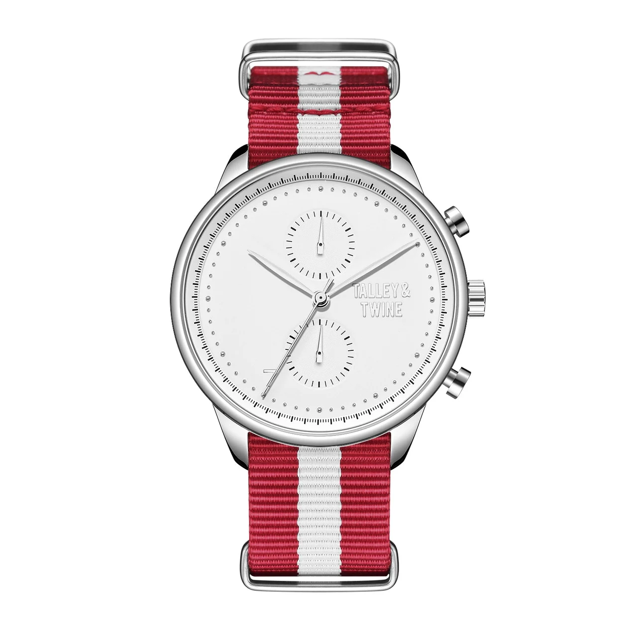 Talley & Twine Watch Company M-wht-redwht-canvas 46 mm kol saati