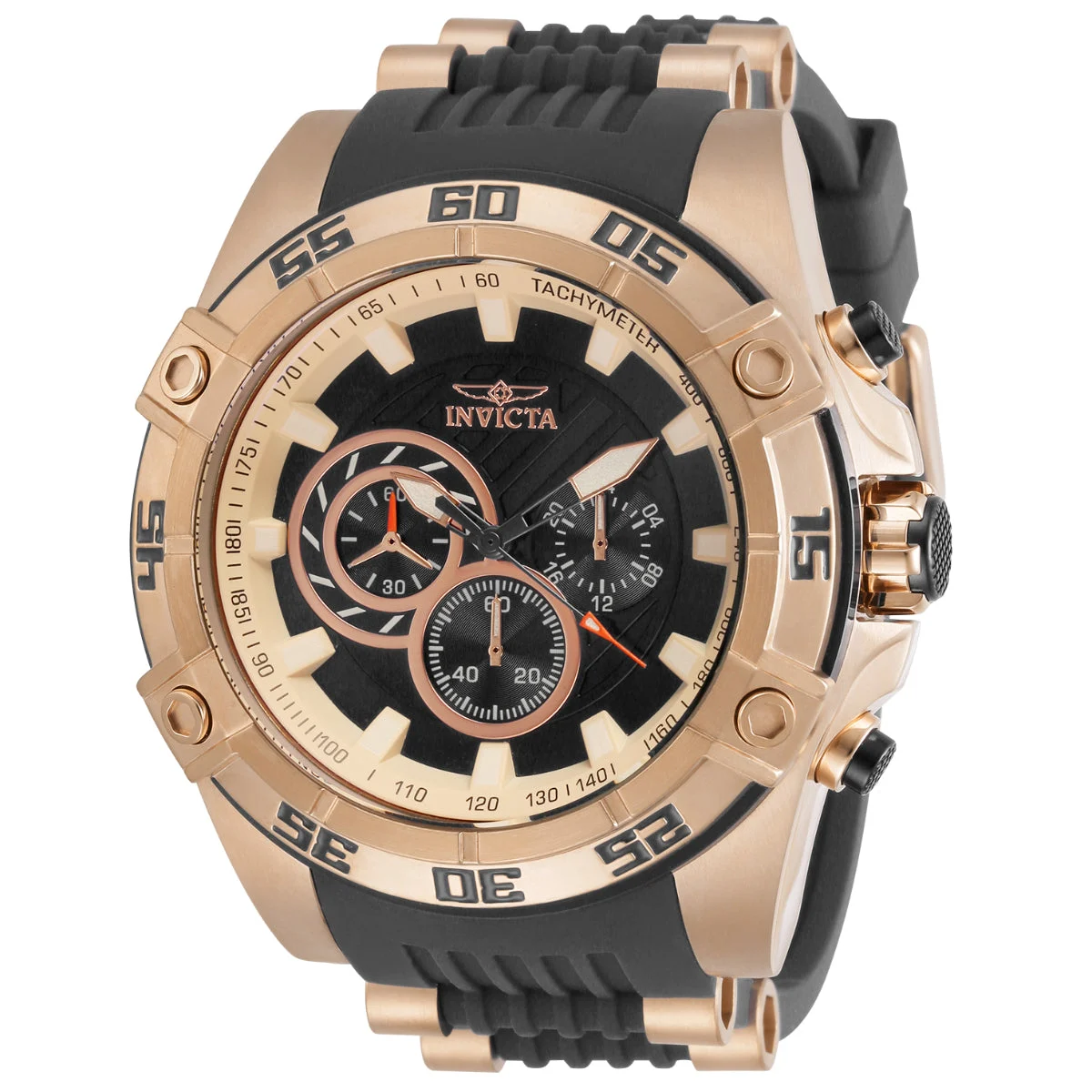 Invicta Speedway Impulse Watch - 52mm, Rose Gold, Black (30109) 52 mm kol saati