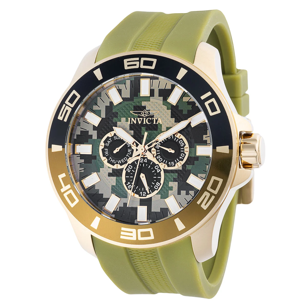 Invicta Pro Diver Impact Watch - 50mm. Olive Green (46036) 50 mm kol saati