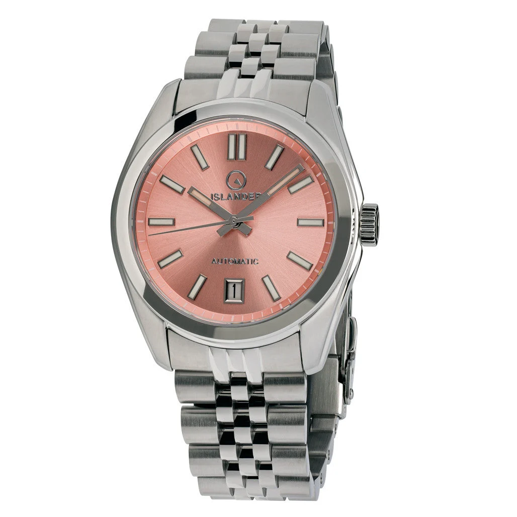 Islander Brookville Hi-Beat Automatic Dress Watch with Salmon Dial, AR Sapphire Crystal #ISL-37 38 mm kol saati