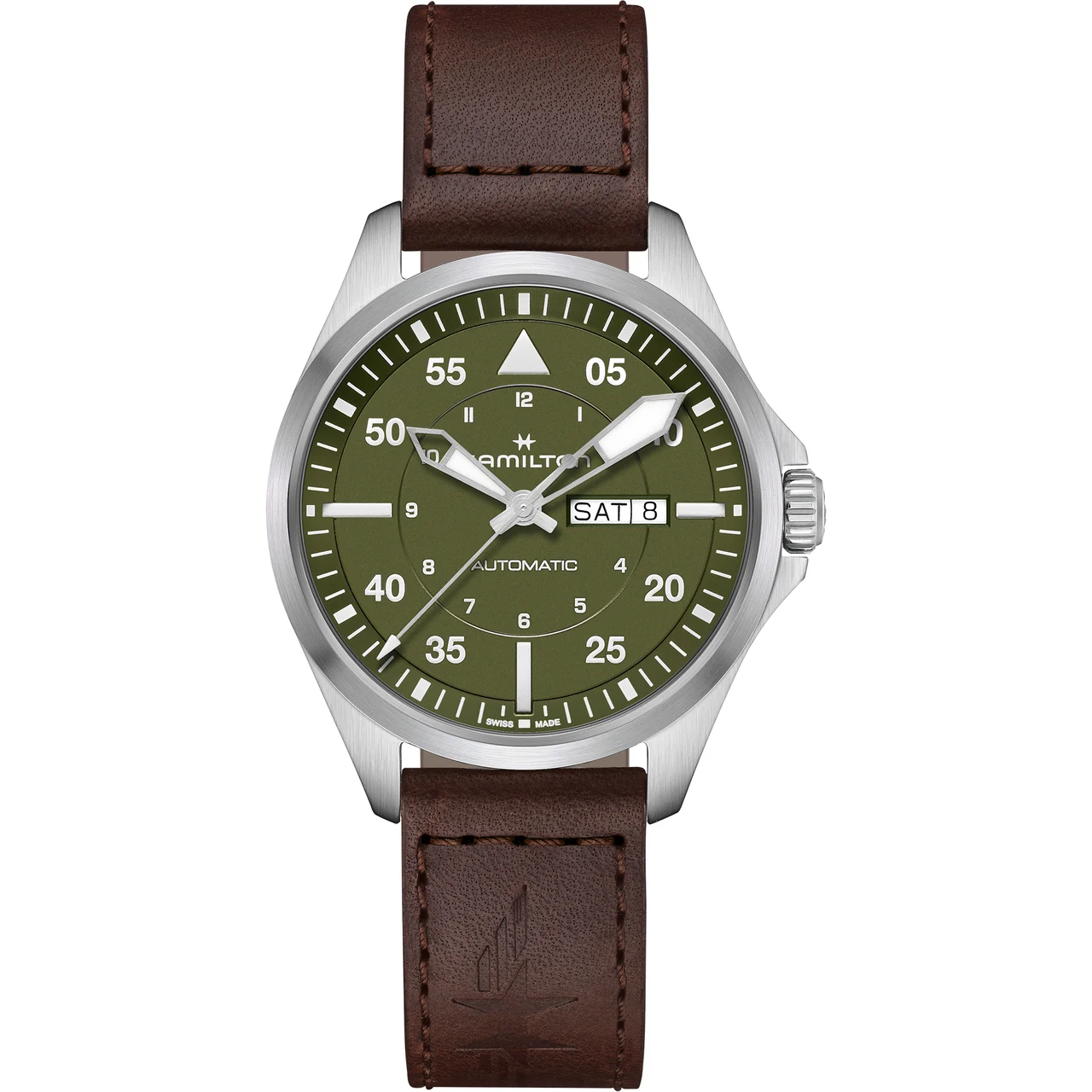 Hamilton Khaki Aviation Pilot Day Date Auto H64635560 42 mm kol saati