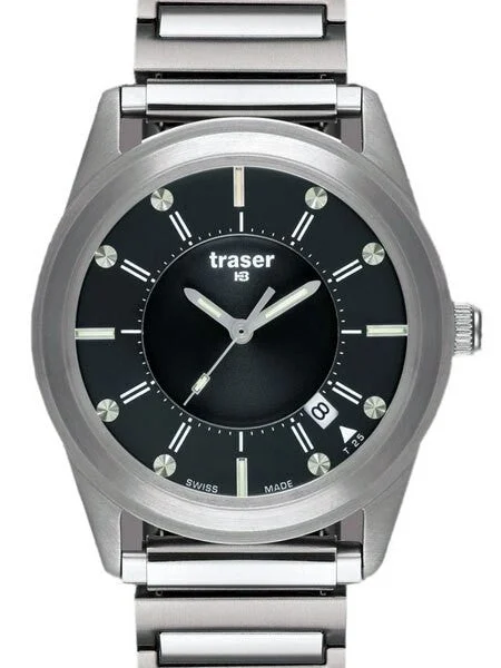 Traser Classic Translucent Dial, Quartz Watch with Elastic Steel Bracelet #102346 kol saat