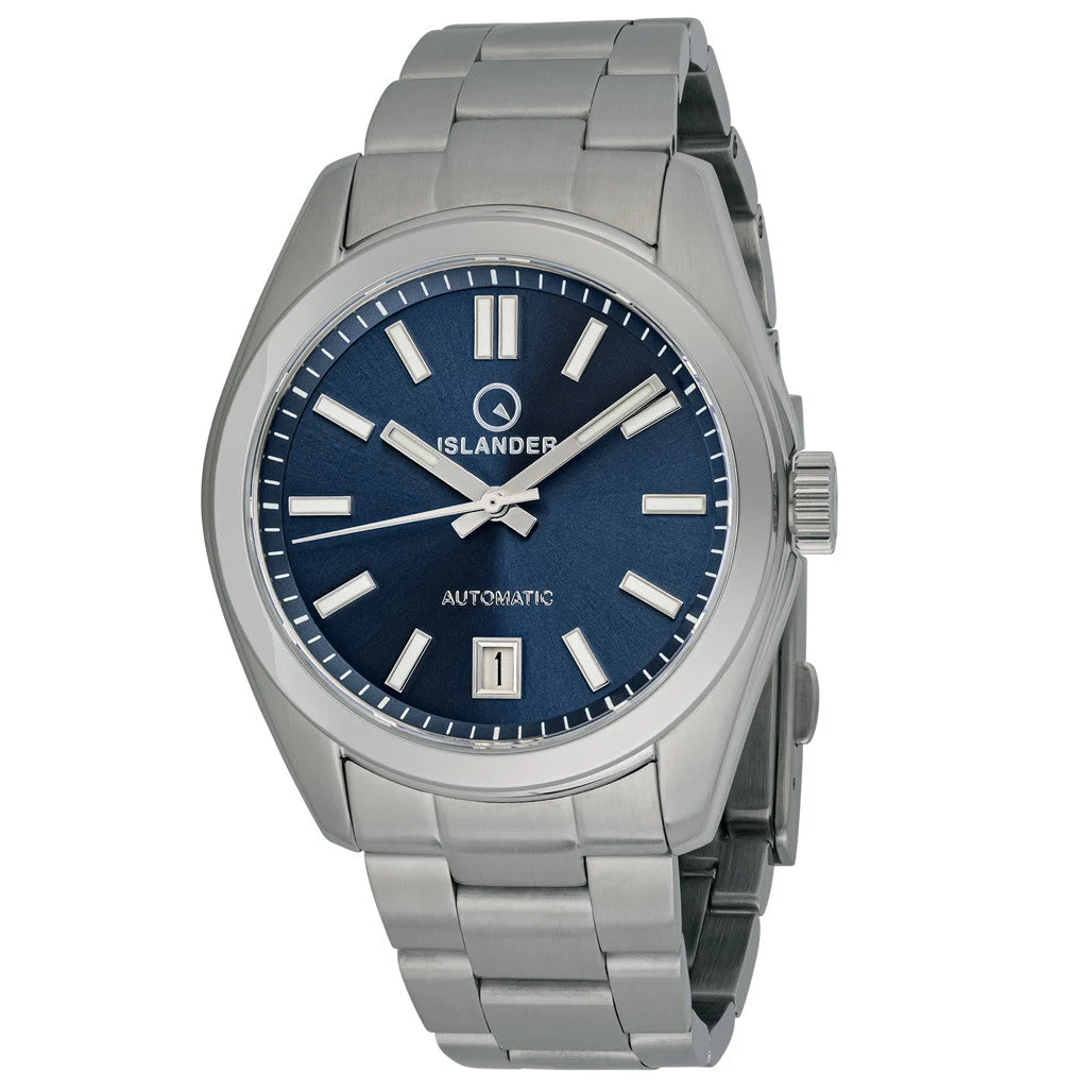 Islander Brookville Hi-Beat Automatic Dress Watch with Blue Dial, AR Sapphire Crystal #ISL-38 38 mm kol saati