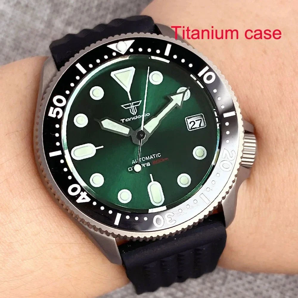 Tandorio Titanium watch SKX013 37mm Mod 200m Diving NH35 sapphire TD227 14:865#nologo black C 37 mm kol saati