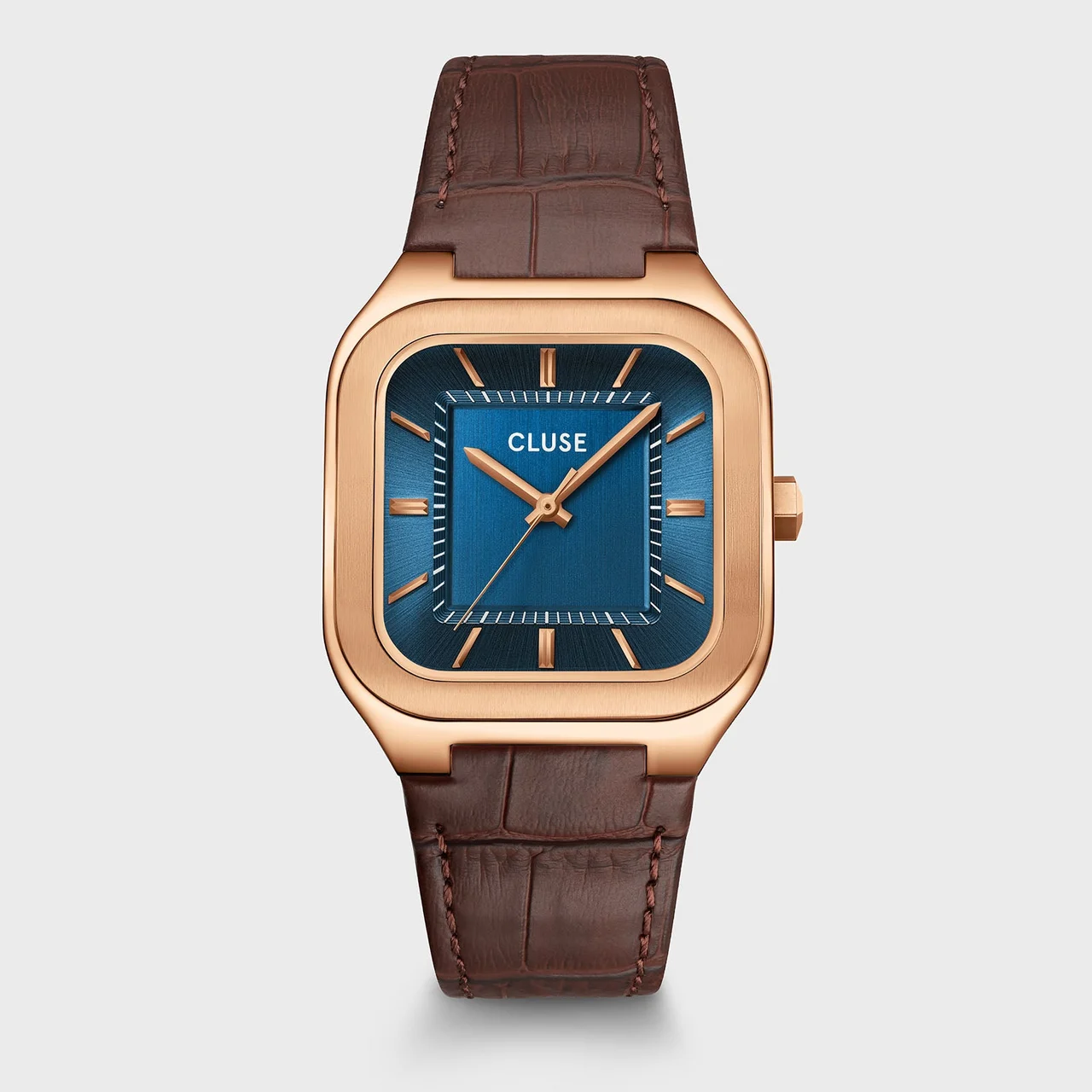 CLUSE Quadrus Watch Leather, Blue, Rose Gold Colour CW25705 35 mm kol saati